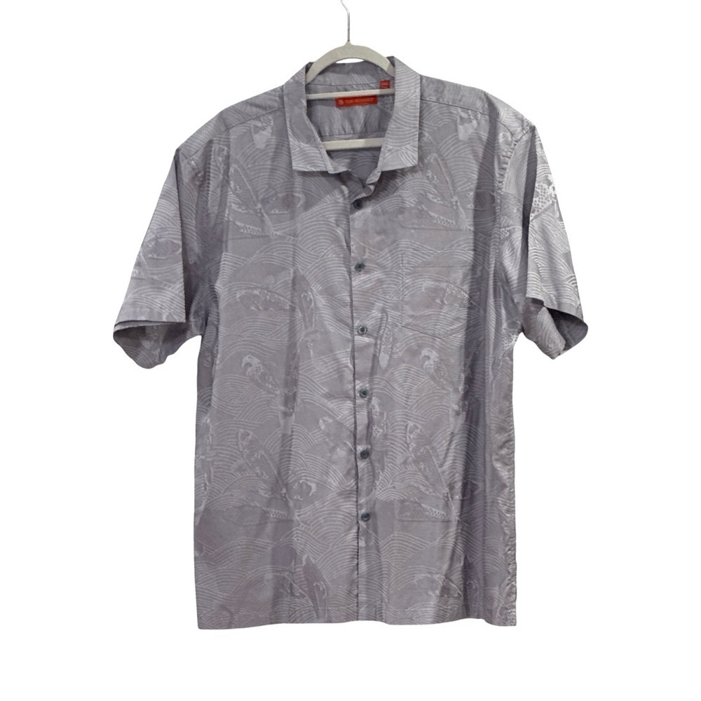 Tori Richard Gray Patterned Button Down Shirt